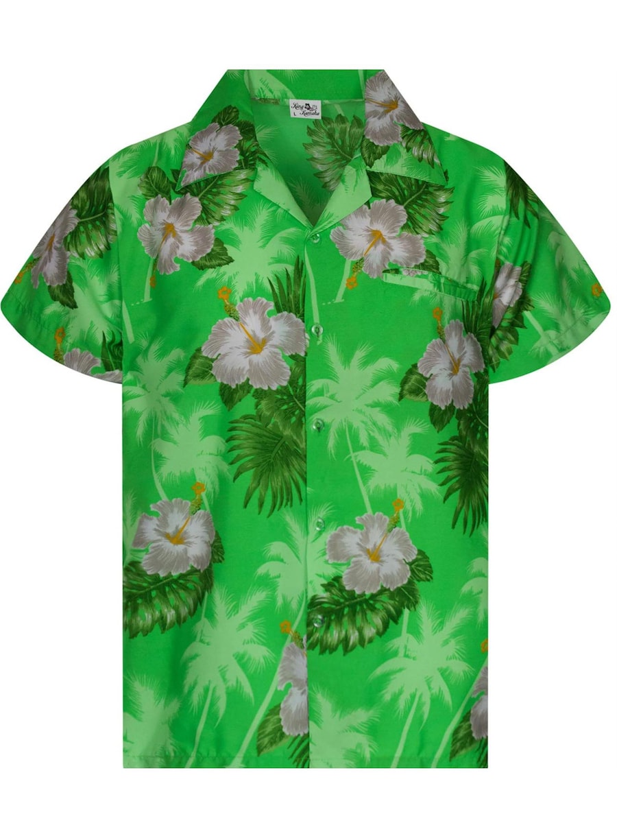 Рубашка на пуговицах классического кроя King Kameha Small Flower, зеленый
Рубашка на пуговицах классического кроя King Kameha Small Flower, зеленый