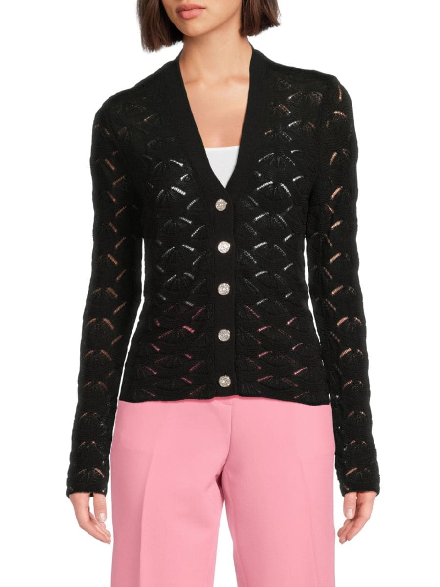 Кардиган открытой вязки на пуговицах Karl Lagerfeld Paris, черный
Кардиган открытой вязки на пуговицах Karl Lagerfeld Paris, черный