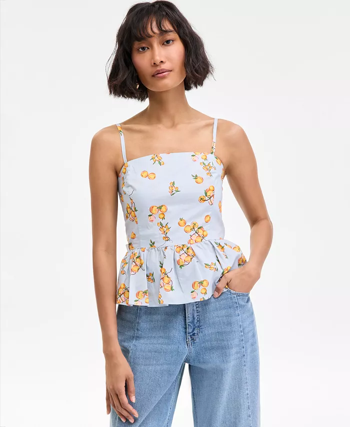 Женская хлопковая блузка-топ с запахом и баской On 34th, мультиколор
Женская хлопковая блузка-топ с запахом и баской On 34th, мультиколор