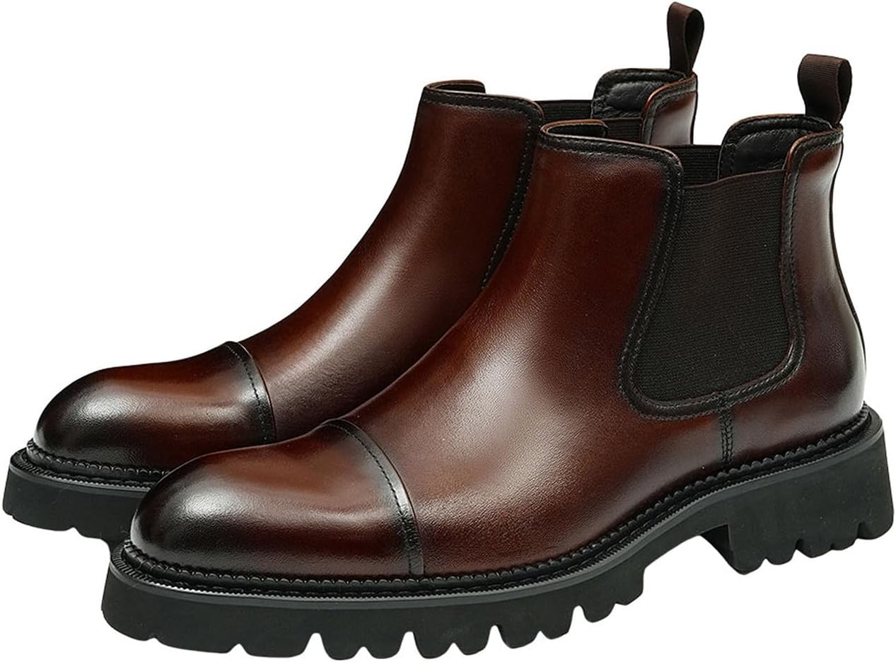 Мужские ботинки Chelsea Santimon из натуральной кожи - туфли на липучке с эластичными вставками по бокам, заостренным носком и мягкой стелькой для деловых встреч, свадеб и стильного повседневного ношения, Coffee
Мужские ботинки Chelsea Santimon из натуральной кожи - туфли на липучке с эластичными вставками по бокам, заостренным носком и мягкой стелькой для деловых встреч, свадеб и стильного повседневного ношения, Coffee