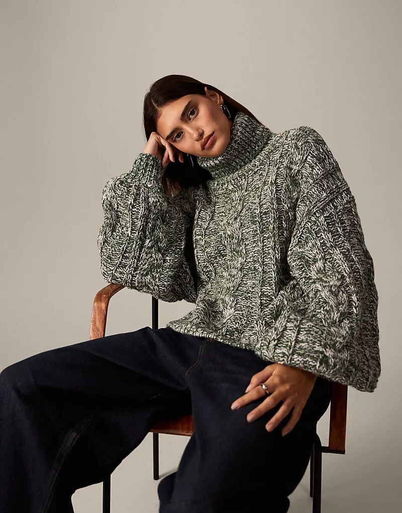 Джемпер ARRANGE с высоким воротом из крученой пряжи в зелено-кремовом цвете
Джемпер ARRANGE с высоким воротом из крученой пряжи в зелено-кремовом цвете