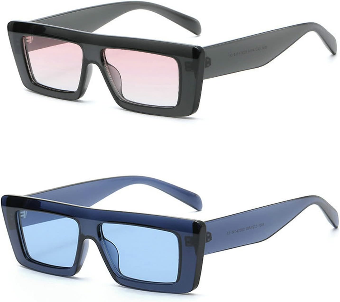 COTIA Модные прямоугольные солнцезащитные очки для женщин и мужчин, винтажные квадратные очки 90-х годов, толстая оправа, классические солнцезащитные очки, 2pcs Grey+blue
COTIA Модные прямоугольные солнцезащитные очки для женщин и мужчин, винтажные квадратные очки 90-х годов, толстая оправа, классические солнцезащитные очки, 2pcs Grey+blue