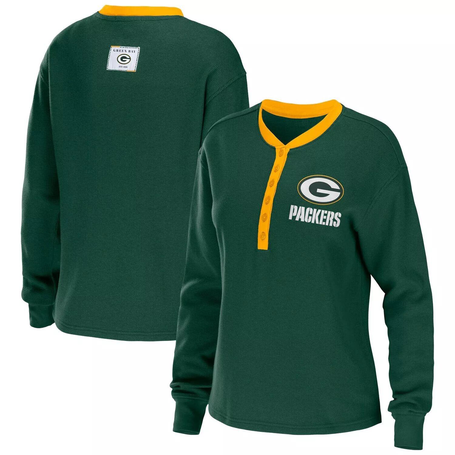 Женская одежда Erin Andrews Green Футболка с длинным рукавом Green Bay Packers Waffle Henley
Женская одежда Erin Andrews Green Футболка с длинным рукавом Green Bay Packers Waffle Henley