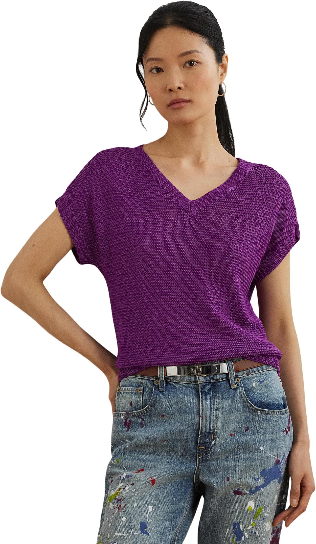 Свитер Lauren Ralph Lauren Linen-Blend Short-Sleeve V-Neck Sweater, Purple Dawn
Свитер Lauren Ralph Lauren Linen-Blend Short-Sleeve V-Neck Sweater, Purple Dawn