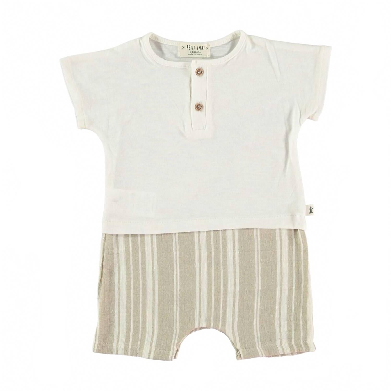 Детский комбинезон Henley в песочную полоску Petit Indi, Sand Stripe
Детский комбинезон Henley в песочную полоску Petit Indi, Sand Stripe