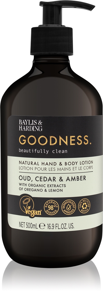 Нежный лосьон для тела Goodness с ароматом уда, кедра и амбры Baylis & Harding, 500 мл
Нежный лосьон для тела Goodness с ароматом уда, кедра и амбры Baylis & Harding, 500 мл