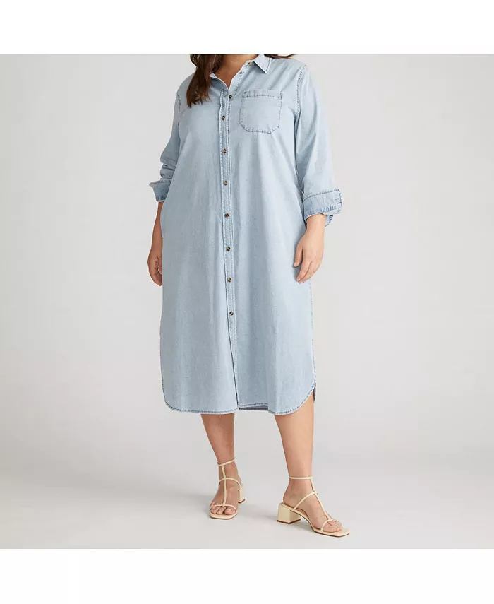 Женское платье-рубашка Odeon из эластичного хлопка-шамбре Universal Standard, синий
Женское платье-рубашка Odeon из эластичного хлопка-шамбре Universal Standard, синий