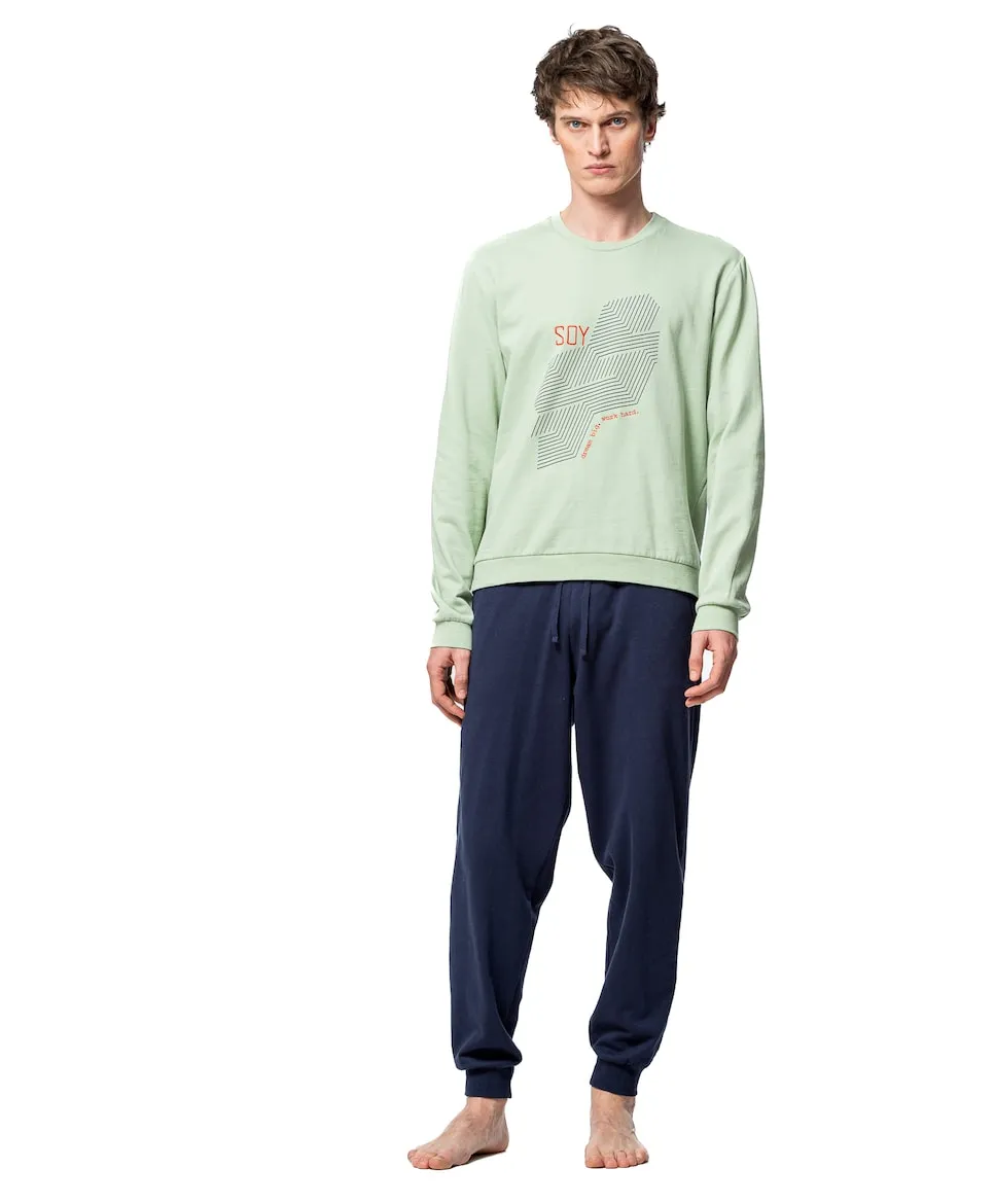 Мужская пижама с позиционным принтом SOY, светло-зеленый
Мужская пижама с позиционным принтом SOY, светло-зеленый