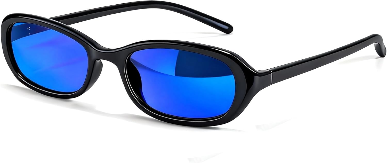 Солнцезащитные очки FancyPink Polarized Retro Oval для женщин, маленькие, стильные, в винтажном стиле 90-х, модные, узкие, в стиле Y2k, с зеркальными линзами, A08-black Blue
Солнцезащитные очки FancyPink Polarized Retro Oval для женщин, маленькие, стильные, в винтажном стиле 90-х, модные, узкие, в стиле Y2k, с зеркальными линзами, A08-black Blue