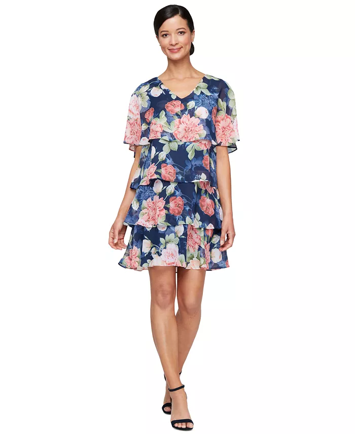 Женское платье-накидка с цветочным принтом и многоярусным принтом SL Fashions, мультиколор
Женское платье-накидка с цветочным принтом и многоярусным принтом SL Fashions, мультиколор