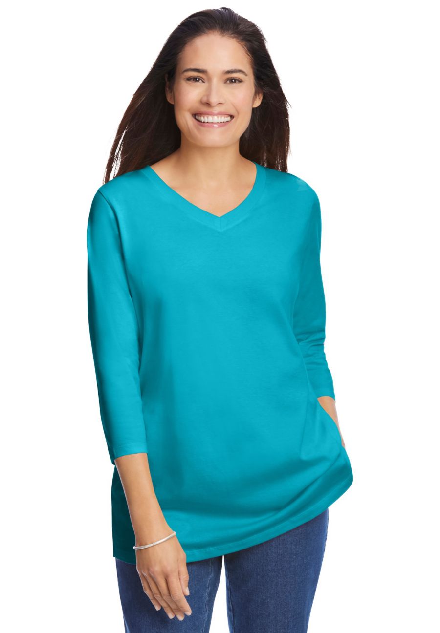 Футболка больших размеров с рукавами три четверти и V-образным вырезом Woman Within, Pretty turquoise, Синий, Футболка больших размеров с рукавами три четверти и V-образным вырезом Woman Within, Pretty turquoise
Футболка больших размеров с рукавами три четверти и V-образным вырезом Woman Within, Pretty turquoise, Синий, Футболка больших размеров с рукавами три четверти и V-образным вырезом Woman Within, Pretty turquoise