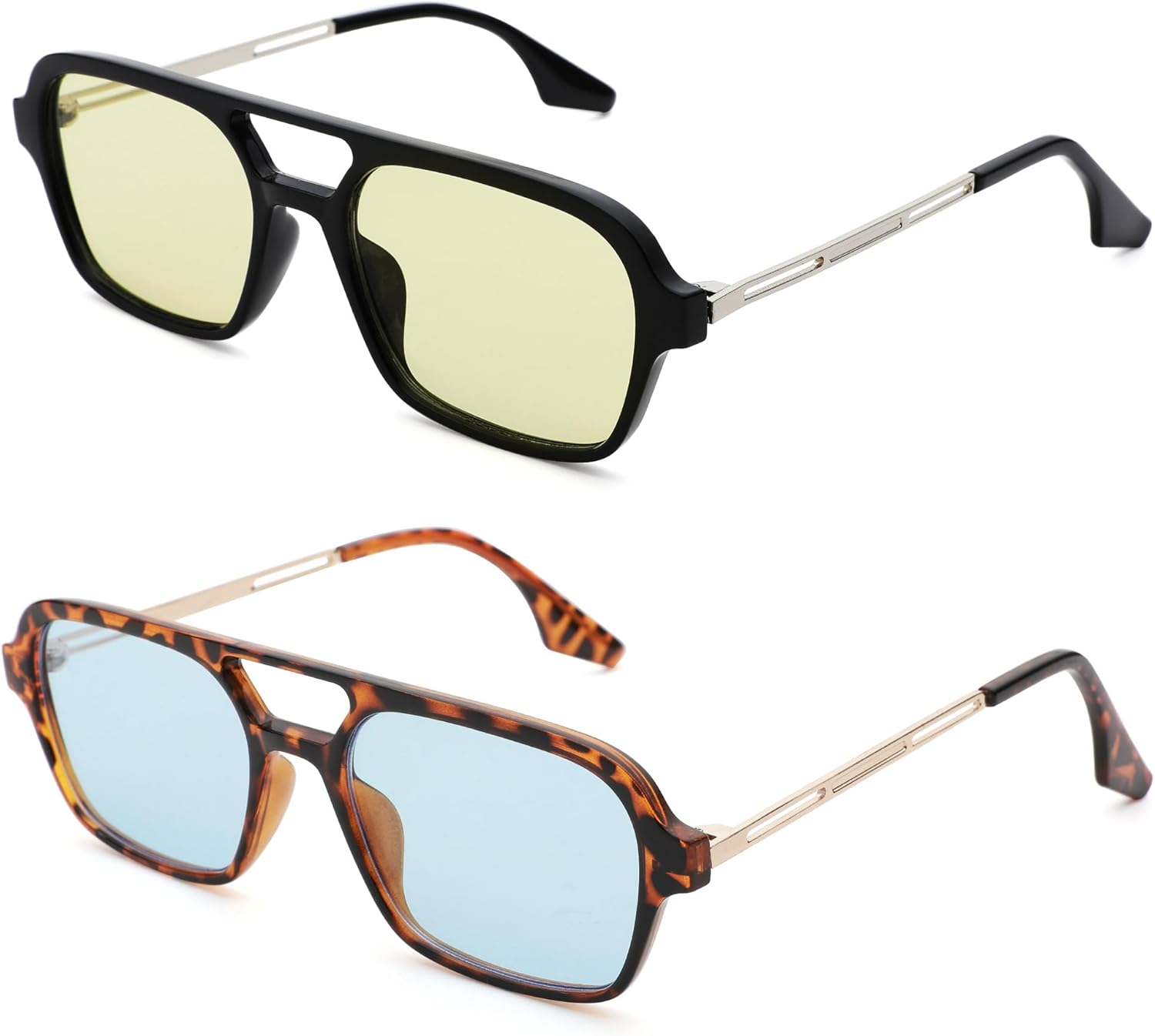 Солнцезащитные очки Hycredi в стиле ретро 70-х, плоские, в стиле «авиатор», модные винтажные квадратные очки для женщин и мужчин, металлический дизайн, защита от УФ-излучения, 2 Pack - Leopard/Blue + Black/Light Yellow
Солнцезащитные очки Hycredi в стиле ретро 70-х, плоские, в стиле «авиатор», модные винтажные квадратные очки для женщин и мужчин, металлический дизайн, защита от УФ-излучения, 2 Pack - Leopard/Blue + Black/Light Yellow