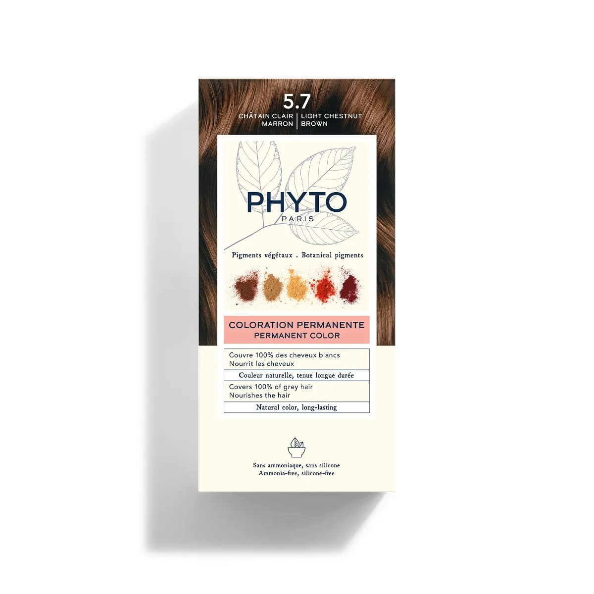 Phyto Phytocolor 5.7 Перманентное окрашивание светло-русый табак без аммиака 100% покрытие седых волос 
Phyto Phytocolor 5.7 Перманентное окрашивание светло-русый табак без аммиака 100% покрытие седых волос