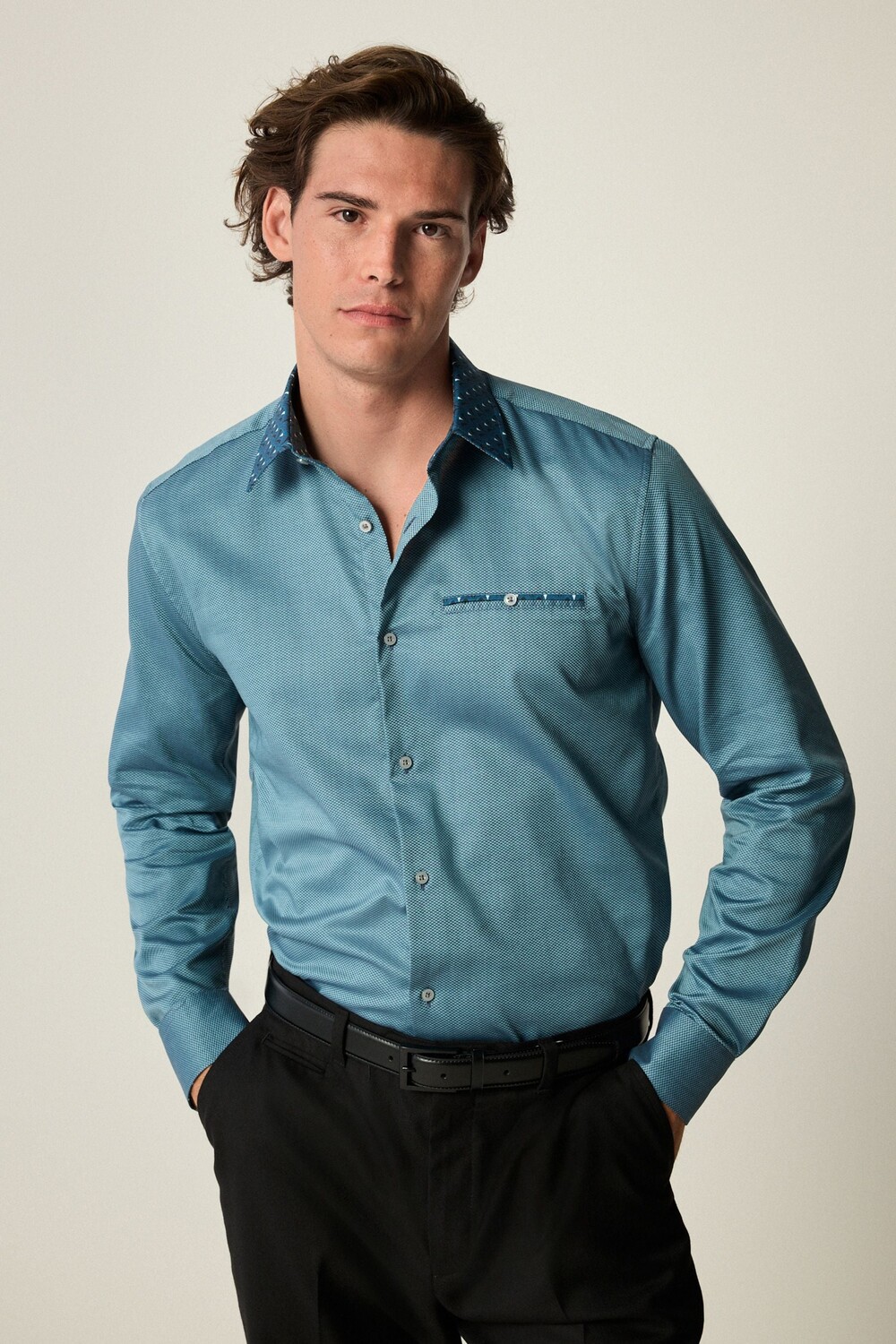 Рубашка деловая из 100% хлопка с отделкой Next, бирюзовый
Рубашка деловая из 100% хлопка с отделкой Next, бирюзовый