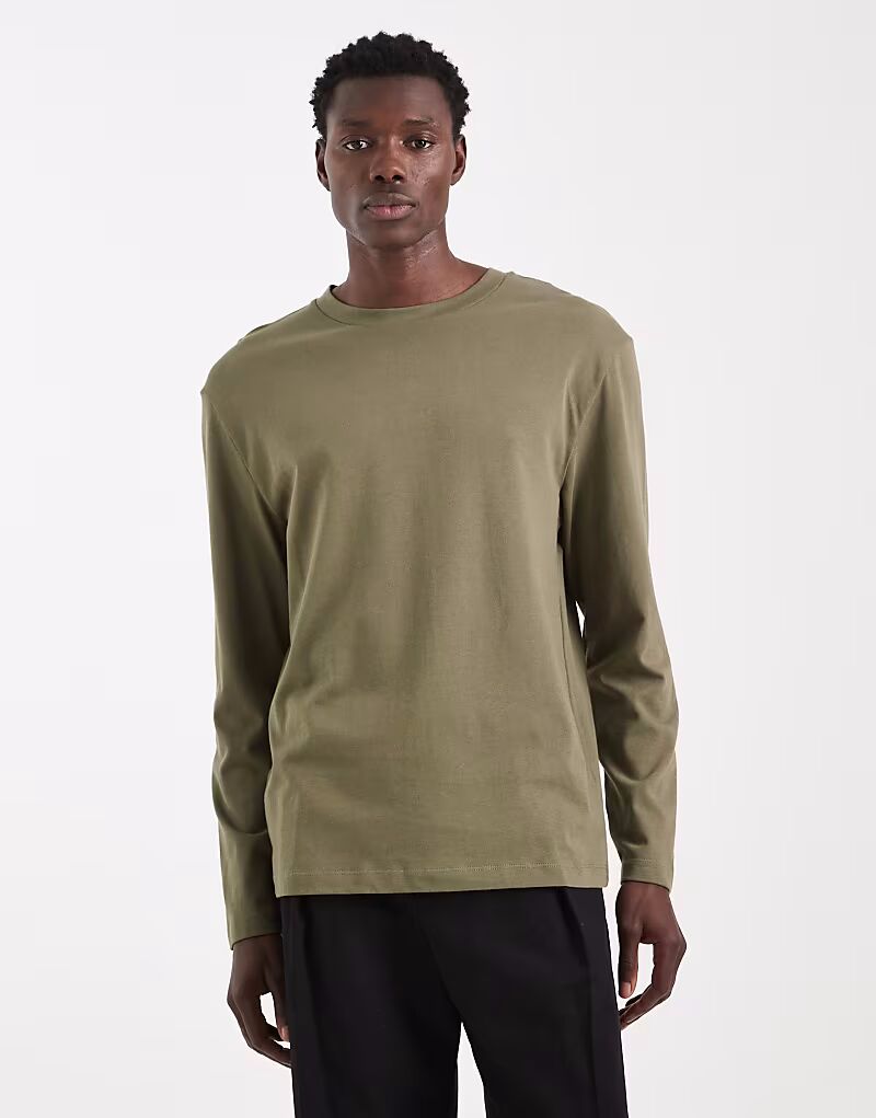 Плотная свободная футболка с длинными рукавами цвета хаки Asos Design
Плотная свободная футболка с длинными рукавами цвета хаки Asos Design