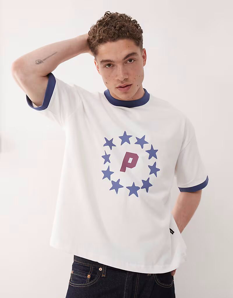 Футболка с логотипом Prohibited Stars синего цвета белого цвета
Футболка с логотипом Prohibited Stars синего цвета белого цвета