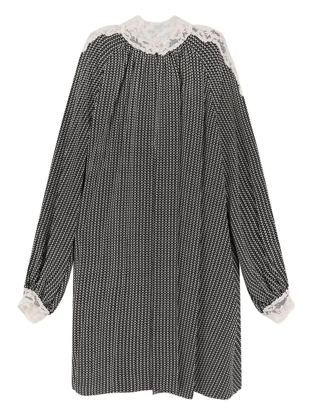 Мини-платье с геометрическим принтом и кружевной отделкой CHLOÉ, черный 
Мини-платье с геометрическим принтом и кружевной отделкой CHLOÉ, черный
