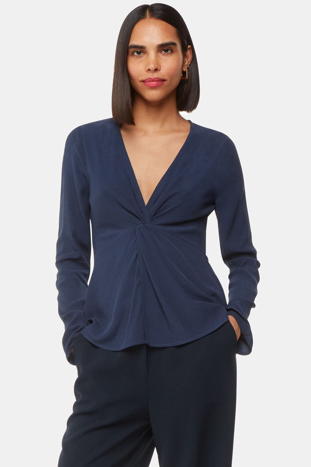 Текстурированный верх с закручивающейся передней частью Whistles, синий
Текстурированный верх с закручивающейся передней частью Whistles, синий