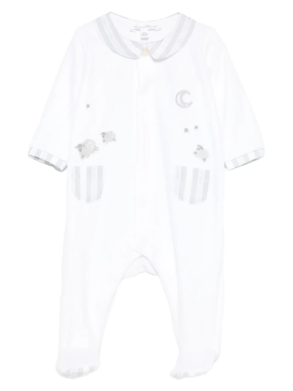 Пижама в полоску с вышивкой Tartine Et Chocolat, белый
Пижама в полоску с вышивкой Tartine Et Chocolat, белый