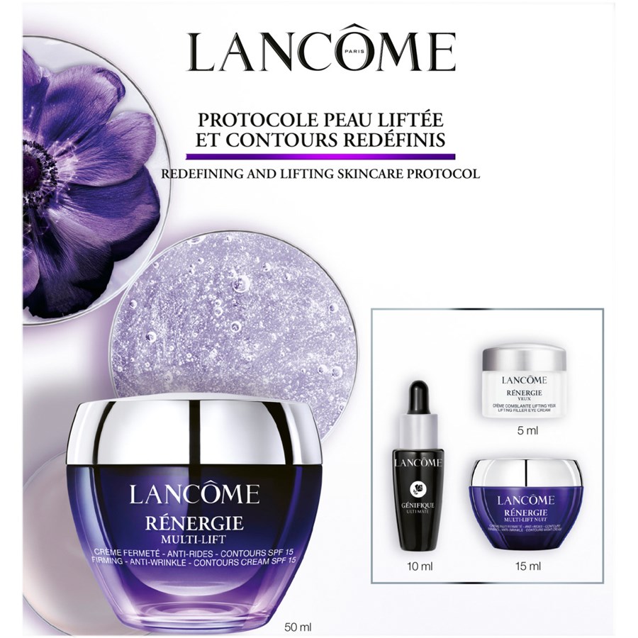 Крем для лица Lancôme Rénergie Multi-Lift Crème SPF 15, Rénergie Multi-Lift Cream SPF15 50 ml + Génifique Ultimate Serum 10 ml + Rénergie Eye Cream 5 ml + Rénergie Multi-Lift Night Cream 15 ml / 1 Stk.
Крем для лица Lancôme Rénergie Multi-Lift Crème SPF 15, Rénergie Multi-Lift Cream SPF15 50 ml + Génifique Ultimate Serum 10 ml + Rénergie Eye Cream 5 ml + Rénergie Multi-Lift Night Cream 15 ml / 1 Stk.