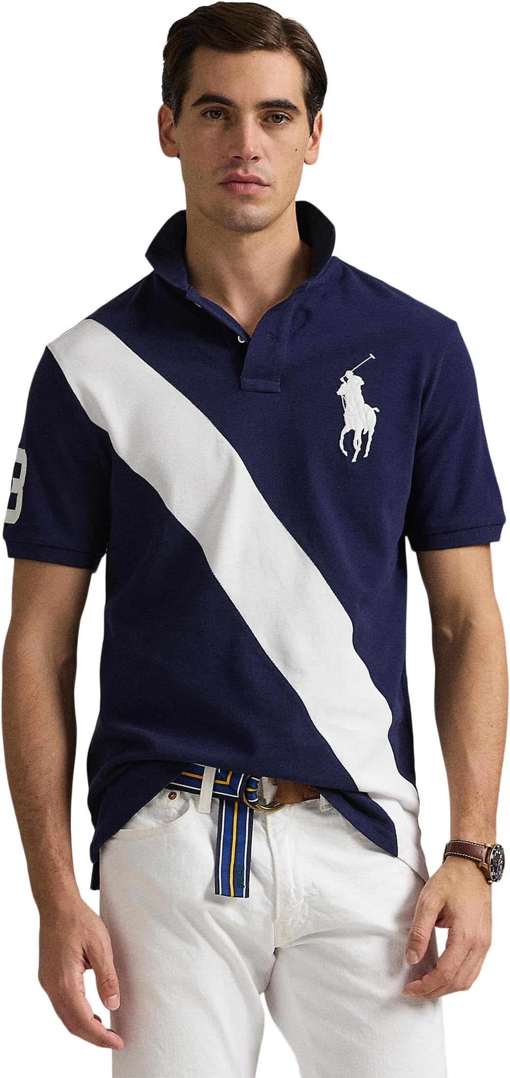 Мужская приталенная рубашка-поло Big Pony Mesh на заказ Polo Ralph Lauren, Newport Navy/White
Мужская приталенная рубашка-поло Big Pony Mesh на заказ Polo Ralph Lauren, Newport Navy/White