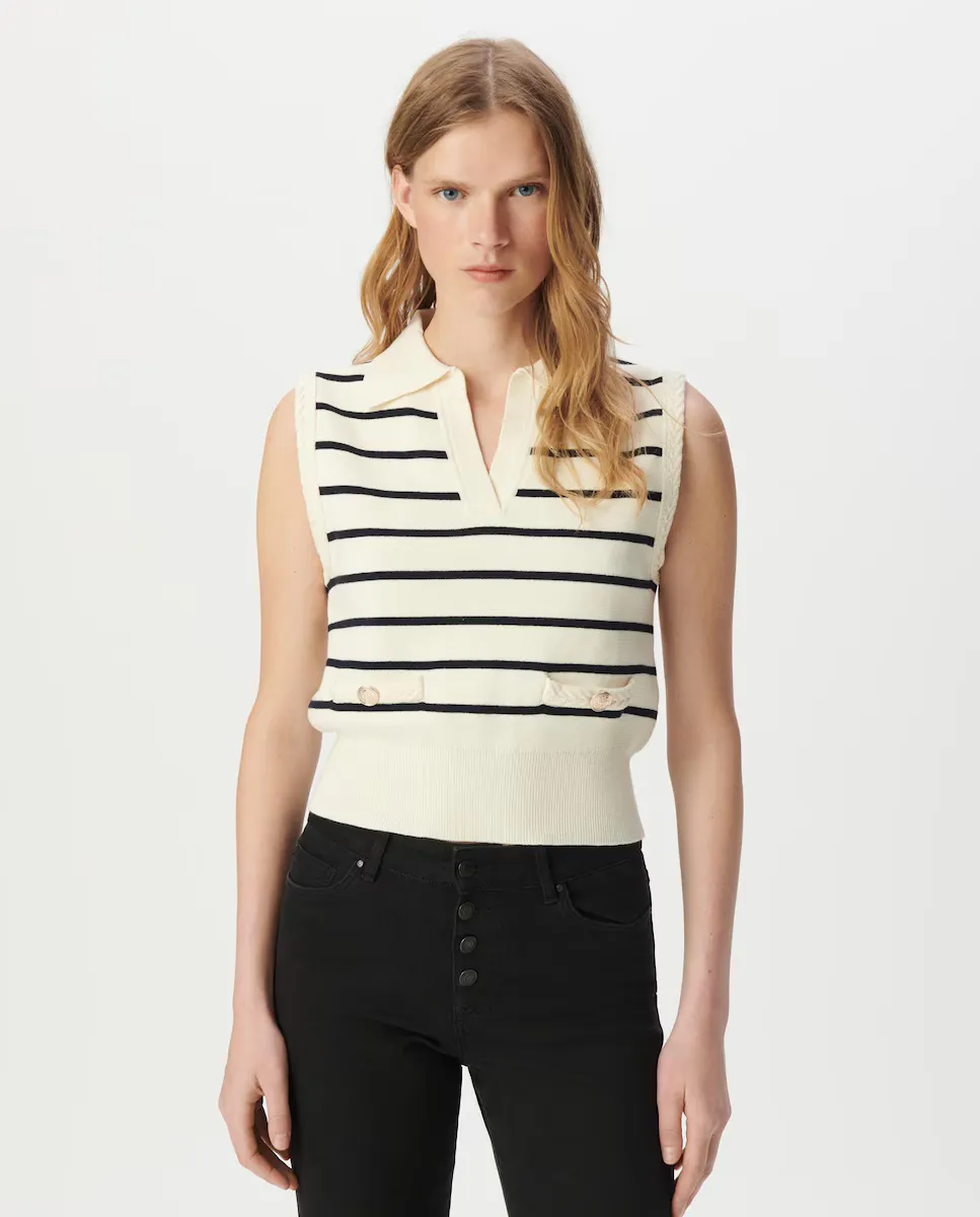 Женский полосатый джемпер IKKS, темно-синий 
Женский полосатый джемпер IKKS, темно-синий