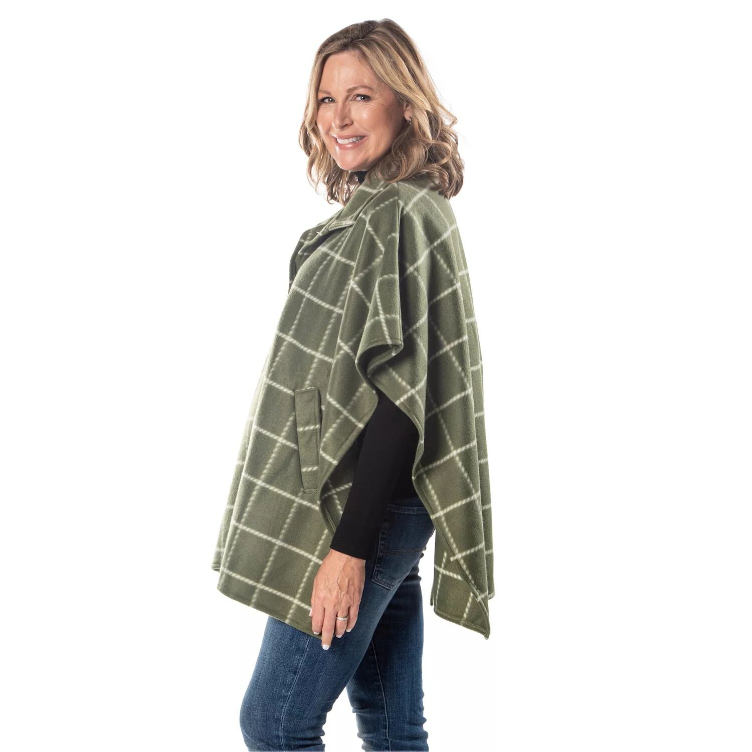 Женская зеленая флисовая уютная накидка с высоким воротником и четырьмя пуговицами Linda Anderson Bridget Linda Anderson
Женская зеленая флисовая уютная накидка с высоким воротником и четырьмя пуговицами Linda Anderson Bridget Linda Anderson