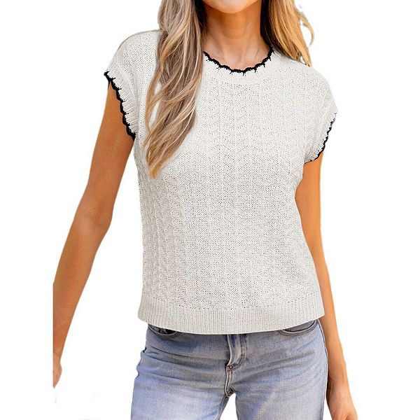 Женский жилет с коротким рукавом-каплей, трикотажный топ Yesfashion, White
Женский жилет с коротким рукавом-каплей, трикотажный топ Yesfashion, White