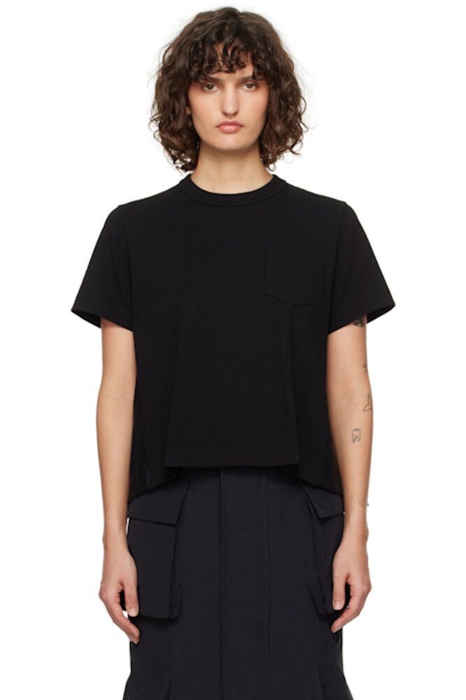 Черная футболка из нейлонового твила и хлопкового джерси sacai
Черная футболка из нейлонового твила и хлопкового джерси sacai