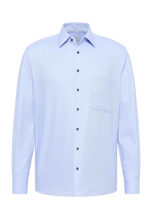 Структурированная рубашка с длинными рукавами удобная посадка Eterna, голубой
Структурированная рубашка с длинными рукавами удобная посадка Eterna, голубой
