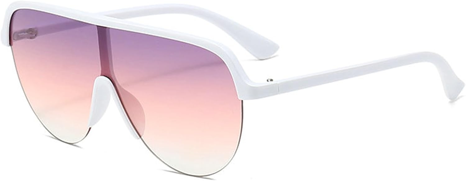 Willochra — большие цельные солнцезащитные очки с зеркальными линзами для женщин, модные очки в стиле Y2K с плоскими зеркальными линзами для мужчин, очки в стиле хип-хоп, Purple Pink
Willochra — большие цельные солнцезащитные очки с зеркальными линзами для женщин, модные очки в стиле Y2K с плоскими зеркальными линзами для мужчин, очки в стиле хип-хоп, Purple Pink