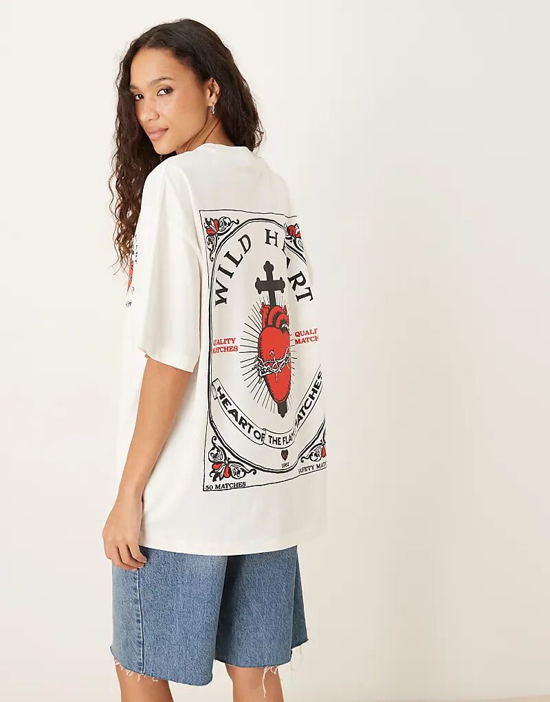 Футболка свободного кроя ASOS DESIGN с принтом в виде дикого сердца кремового цвета
Футболка свободного кроя ASOS DESIGN с принтом в виде дикого сердца кремового цвета