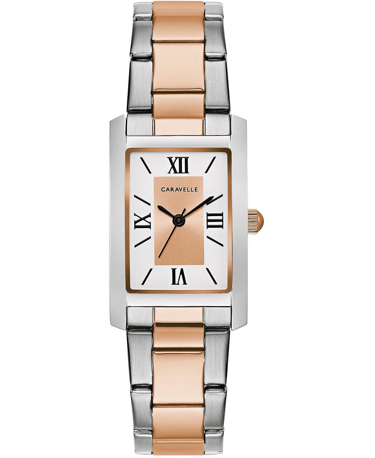 Женские двухцветные часы-браслет из нержавеющей стали 21x33 мм Caravelle 
Женские двухцветные часы-браслет из нержавеющей стали 21x33 мм Caravelle