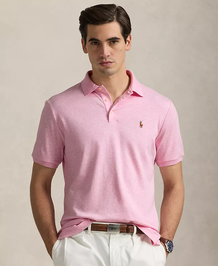 Мужская поло из мягкого хлопка Custom Slim Fit Polo Ralph Lauren, розовый 
Мужская поло из мягкого хлопка Custom Slim Fit Polo Ralph Lauren, розовый