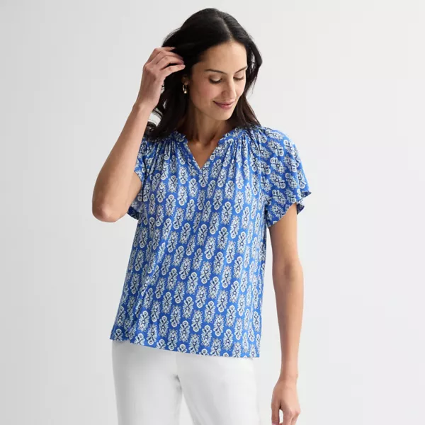 Женская блузка с регланом и сборкой Croft & Barrow, цвет blue soft tile 
Женская блузка с регланом и сборкой Croft & Barrow, цвет blue soft tile