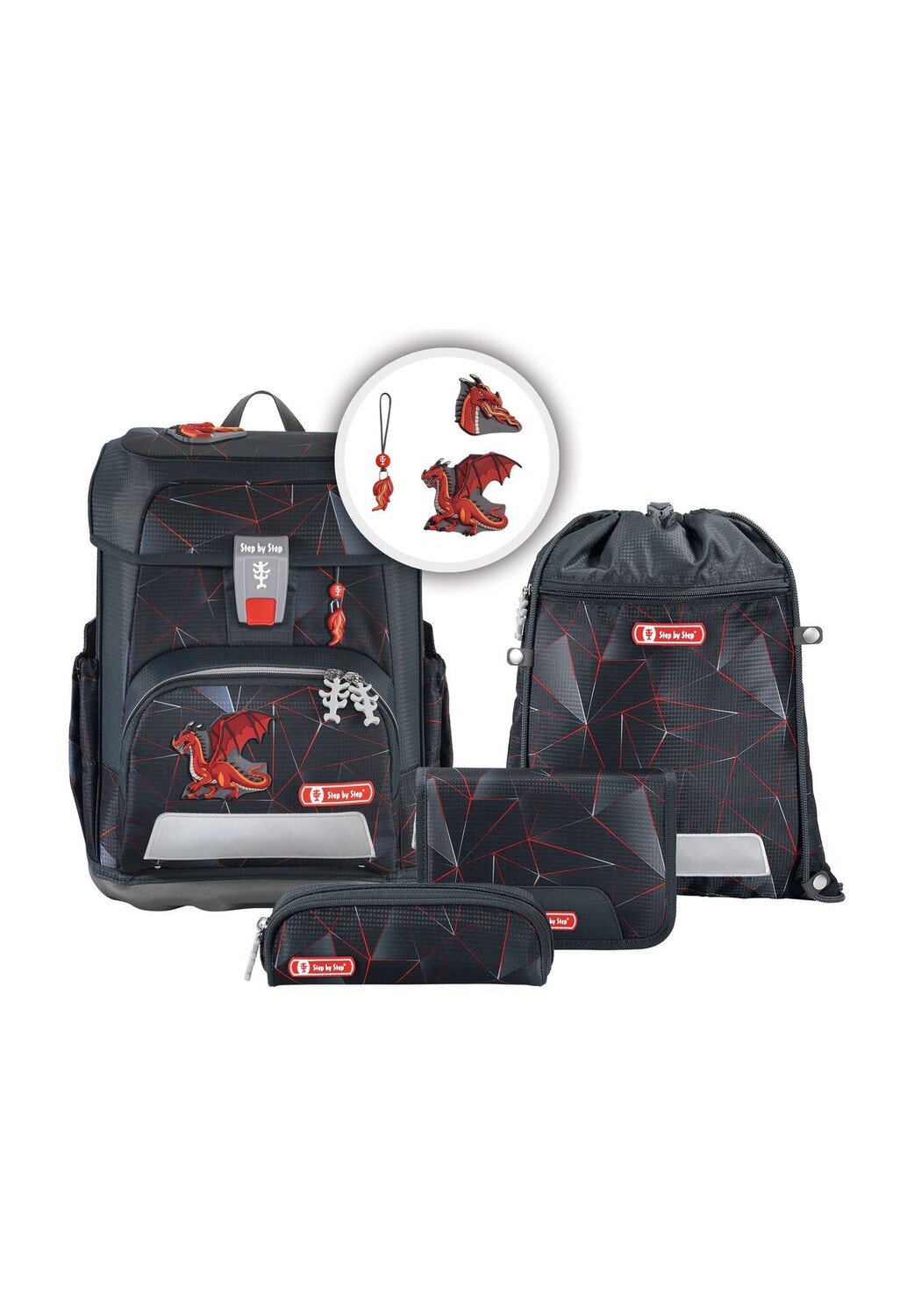 Набор школьных сумок Cloud Dragon Drako, 5 предметов Step by Step, антрацит 
Набор школьных сумок Cloud Dragon Drako, 5 предметов Step by Step, антрацит