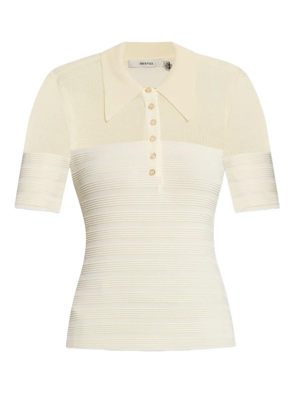 Рубашка поло в рубчик с сетчатой вставкой Gestuz, нейтральный
Рубашка поло в рубчик с сетчатой вставкой Gestuz, нейтральный