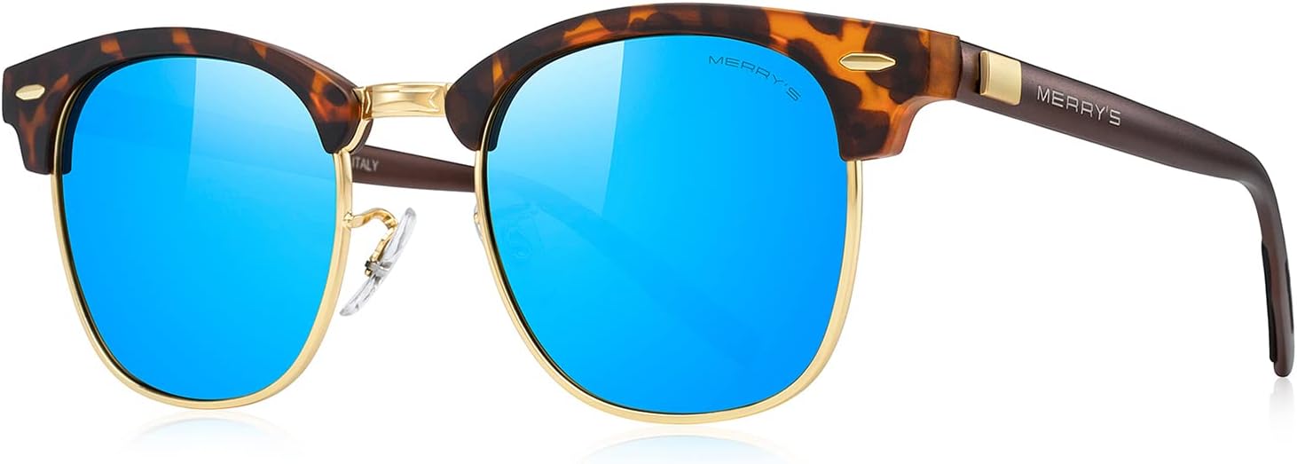 Солнцезащитные очки MERRY'S унисекс с поляризацией, алюминиевые, для мужчин и женщин, полуободковые, в стиле ретро, для вождения, Matte Leopard Frame/Gold Bridge/Blue Mirror Lens
Солнцезащитные очки MERRY'S унисекс с поляризацией, алюминиевые, для мужчин и женщин, полуободковые, в стиле ретро, для вождения, Matte Leopard Frame/Gold Bridge/Blue Mirror Lens