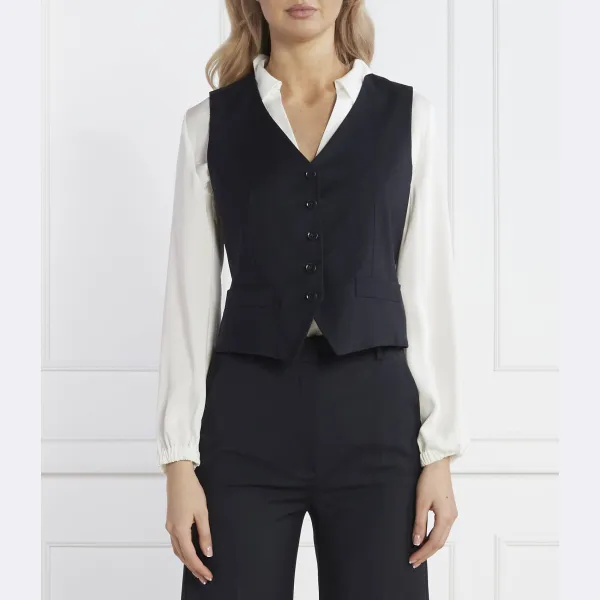 Темно-Синий шерстяной жилет стандартного кроя Max Mara, синий
Темно-Синий шерстяной жилет стандартного кроя Max Mara, синий