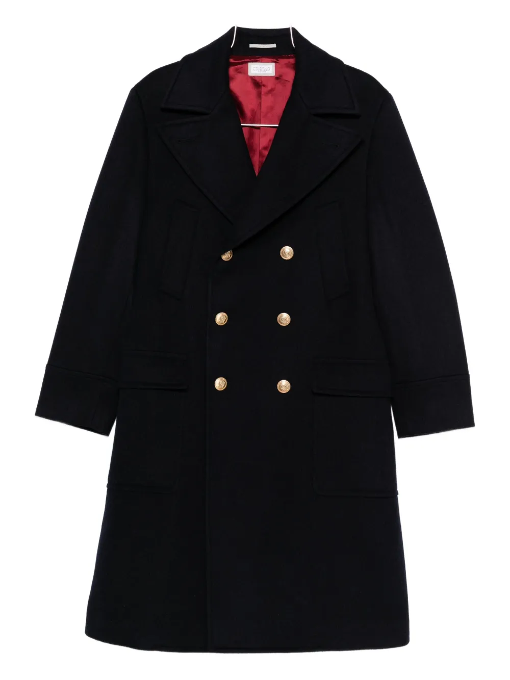 Двубортное пальто Brunello Cucinelli, синий 
Двубортное пальто Brunello Cucinelli, синий