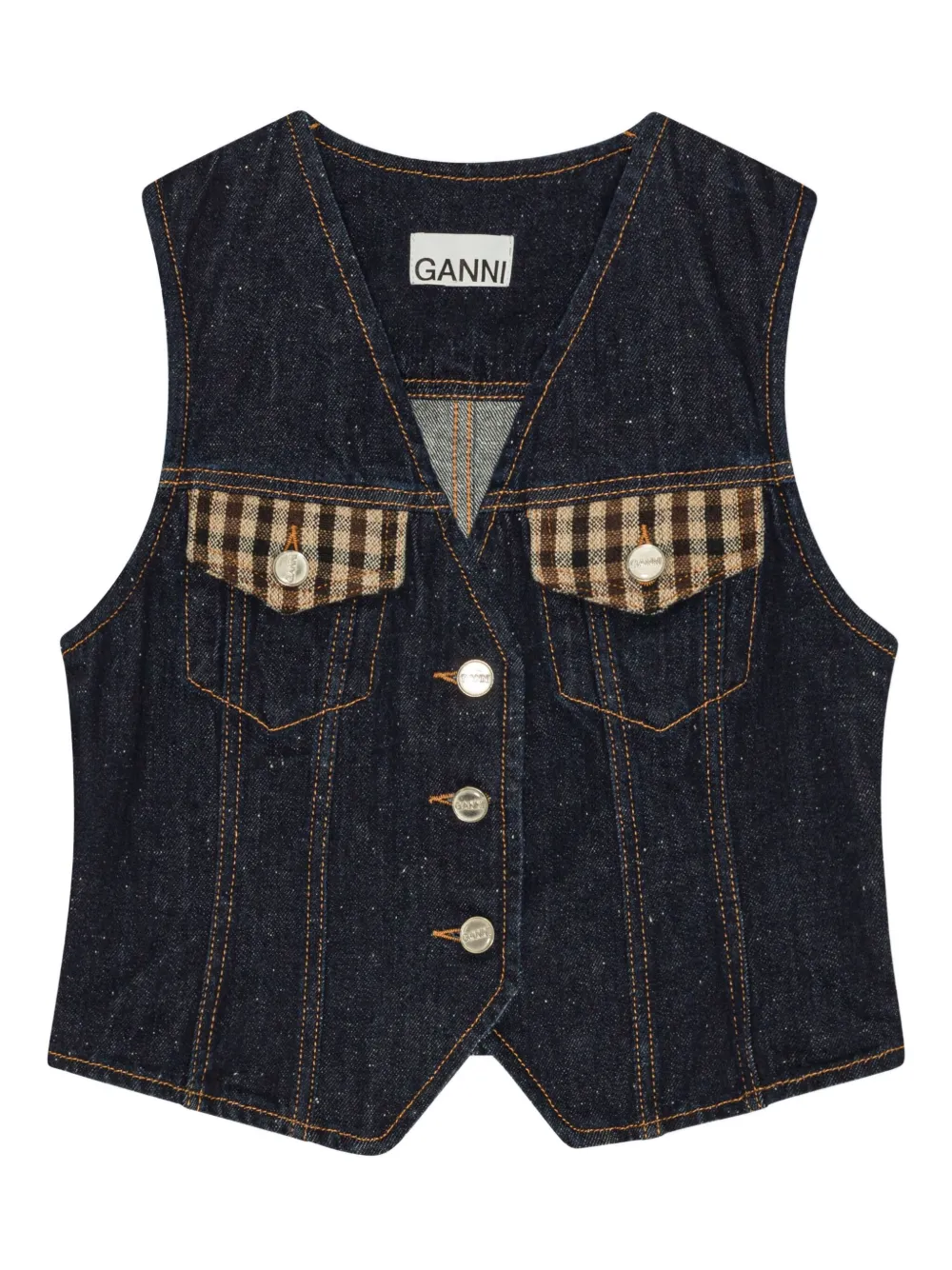 Джинсовый жилет GANNI, синий 
Джинсовый жилет GANNI, синий
