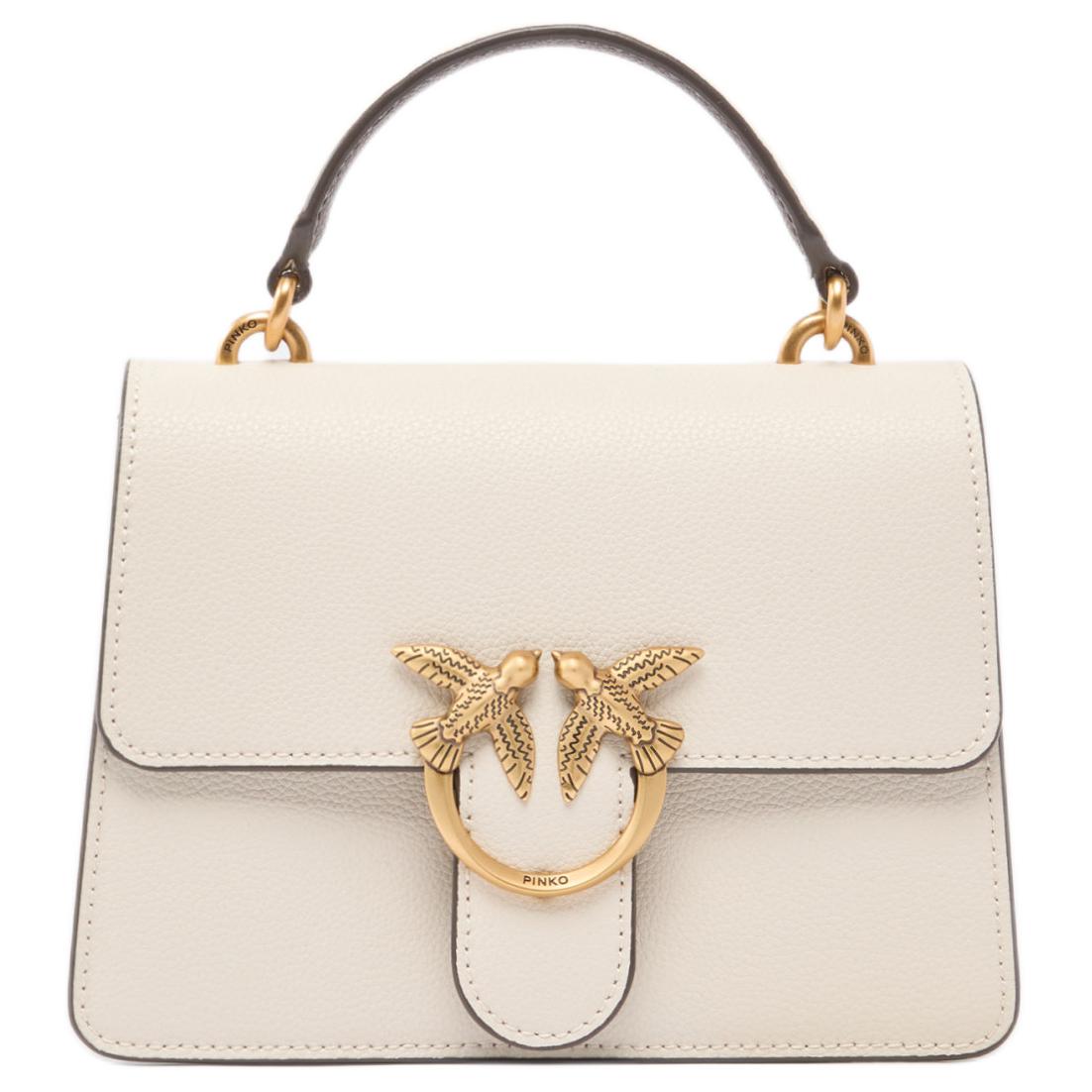 PINKO Миниатюрная женская сумочка с верхней ручкой из белой телячьей кожи
PINKO Миниатюрная женская сумочка с верхней ручкой из белой телячьей кожи