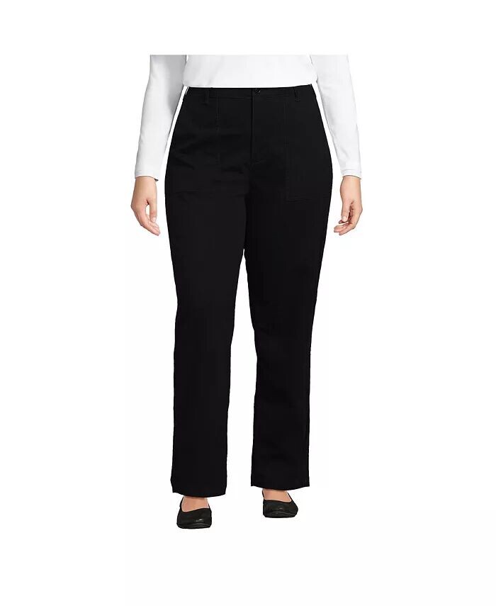 Прямые брюки чинос с высокой посадкой больших размеров Lands' End, черный
Прямые брюки чинос с высокой посадкой больших размеров Lands' End, черный