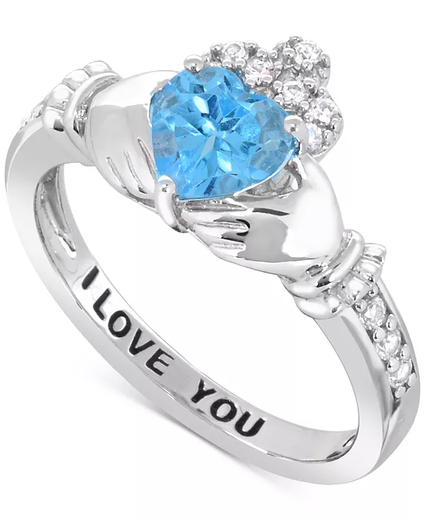 Кольцо с выращенным в лаборатории изумрудом 3/4 карата и выращенным в лаборатории белым сапфиром 1/3 карата, надписью «Я люблю тебя», в форме сердца, из стерлингового серебра. Macy'S, blue
Кольцо с выращенным в лаборатории изумрудом 3/4 карата и выращенным в лаборатории белым сапфиром 1/3 карата, надписью «Я люблю тебя», в форме сердца, из стерлингового серебра. Macy'S, blue