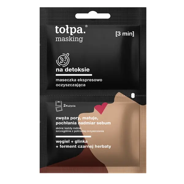 Экспресс-очищающая маска для лица, 10 мл Tołpa Masking na detoxie
Экспресс-очищающая маска для лица, 10 мл Tołpa Masking na detoxie