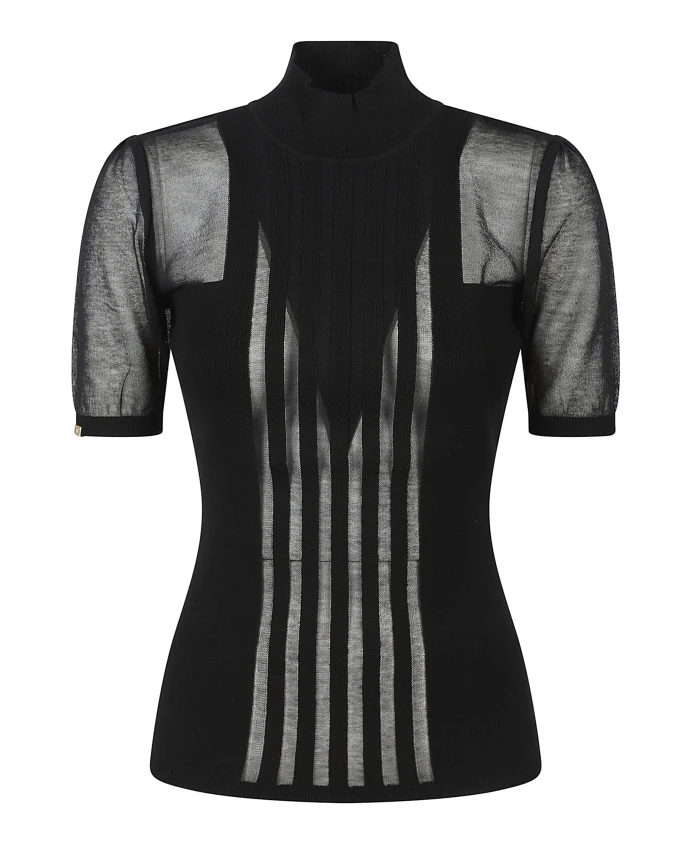 Свитер с высоким воротником Elisabetta Franchi, черный
Свитер с высоким воротником Elisabetta Franchi, черный