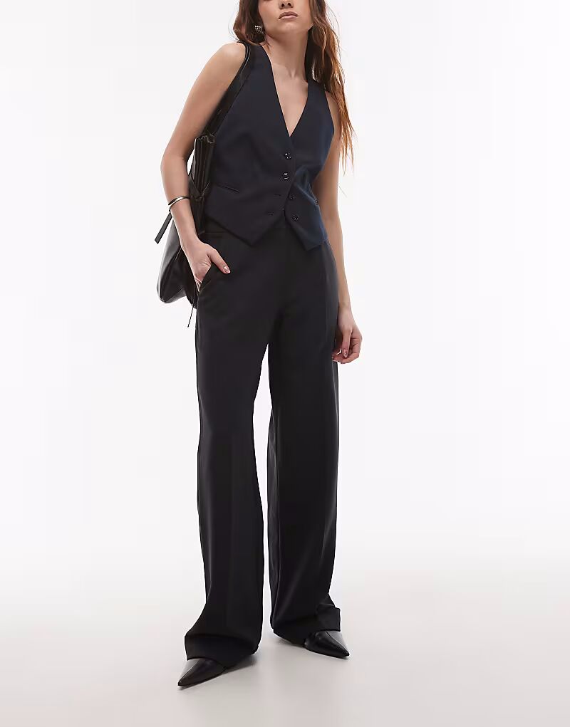 Прямые брюки Topshop из твила черного цвета
Прямые брюки Topshop из твила черного цвета