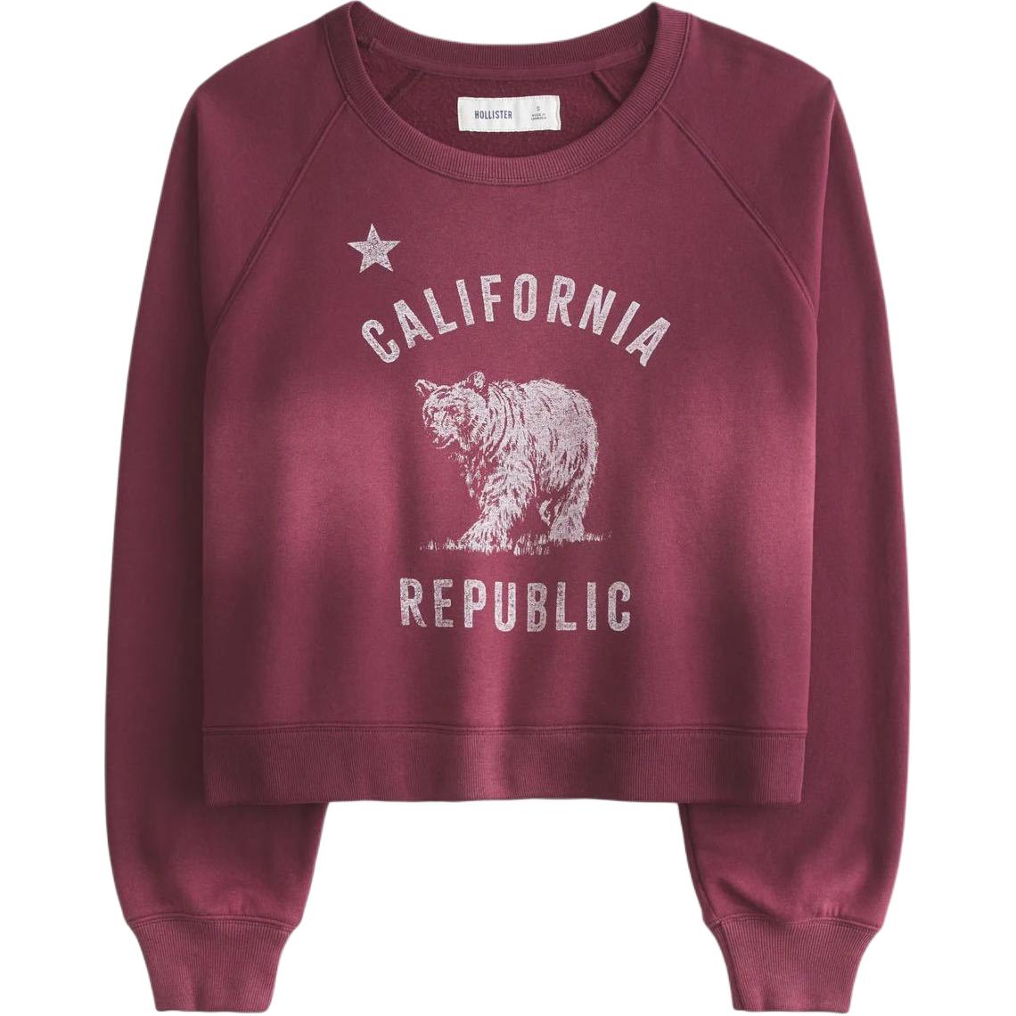 Hollister/ Свитшот женский темно-красный с круглым вырезом Moderate
Hollister/ Свитшот женский темно-красный с круглым вырезом Moderate