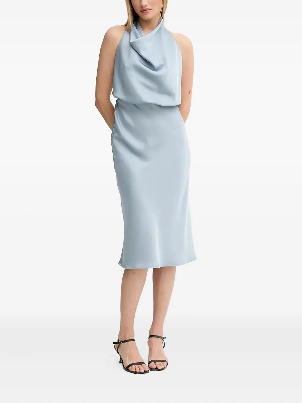 Платье миди с воротником-хомутиком и халтером Sandro Ferrone, синий
Платье миди с воротником-хомутиком и халтером Sandro Ferrone, синий