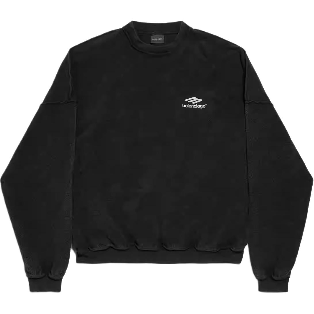 Выцветший свитшот Balenciaga, черный
Выцветший свитшот Balenciaga, черный